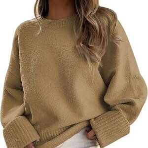 Women's Oversized Sweaters Fuzzy Chunky Warm Pullover Sweater Sz L